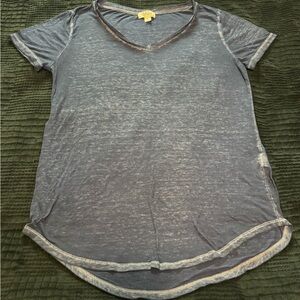 Women's Blue V-Neck Top